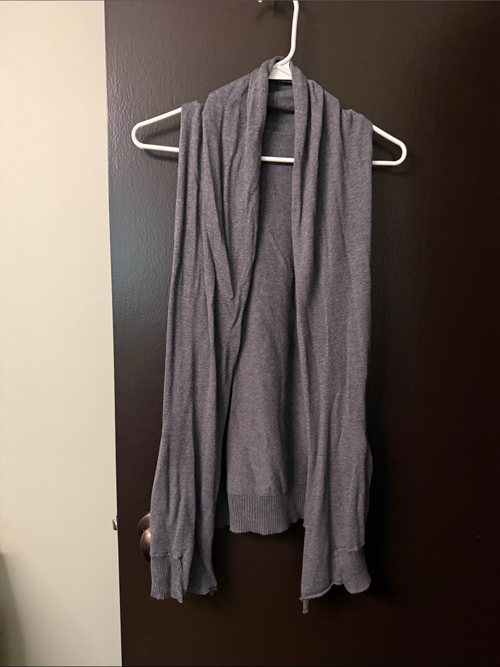 Lightweight Open Front Gray Cardigan sleeveless
